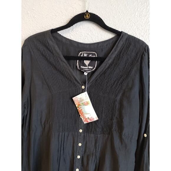 Johnny Was Black Cotton Dress Shear size Med - Picture 2 of 9